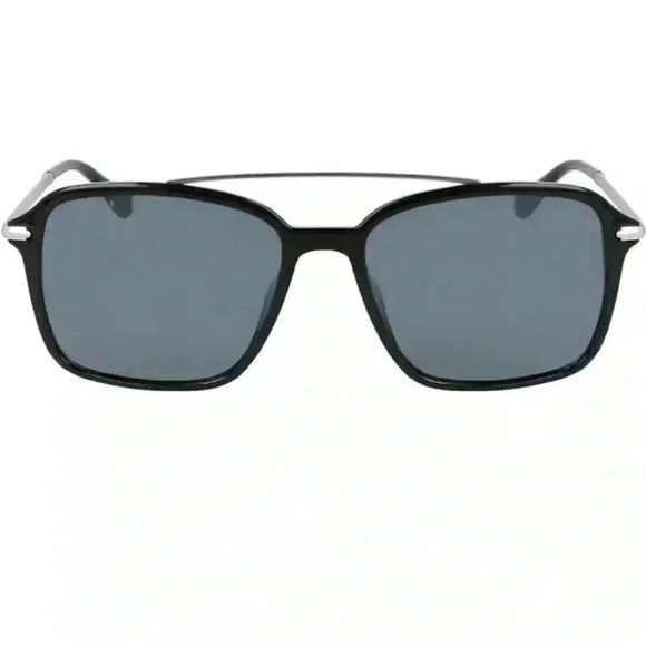 Cole Haan Plastic Combo 55mm Square Brow Bar Sunglasses in Black NWT *Polarized* - Picture 1 of 7